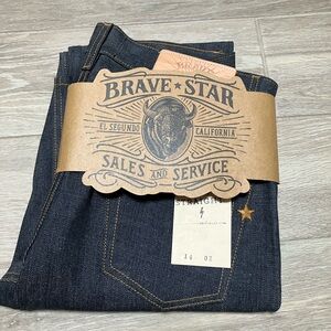 Brave Star Men's Dark Blue Straight Jeans